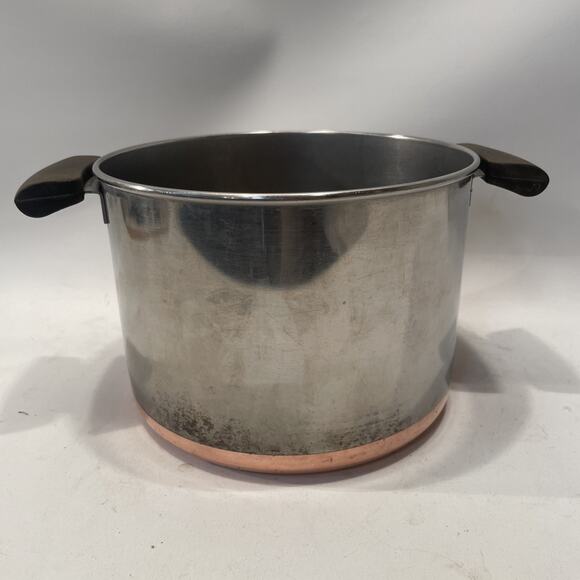 Revere Ware 4 Quart Copper Clad Stainless Steel Sauce Pan With Lid USA - 8” X 6” - Picture 1 of 7